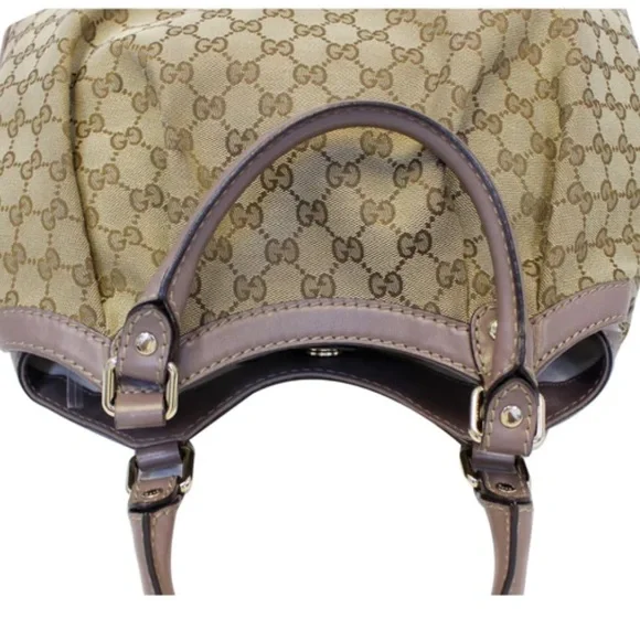 Vintage Authentic Larger GUCCI SUKEY Bag with lavender / purple trim RARE - Picture 15 of 16